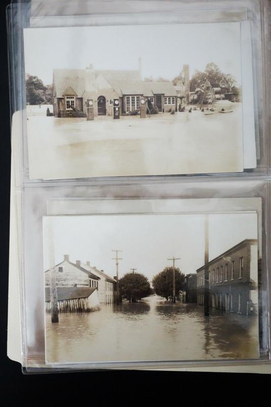 US Lot of 23 Early 20th Century Flood Disaster Photograph Cards