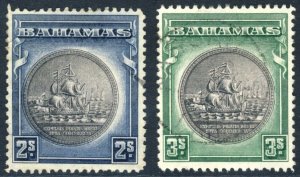 BAHAMAS 1931-46 SC 90-91 VF V Light Cancels! 2/- and 3/- cv $16.00  *Bay Stamps*