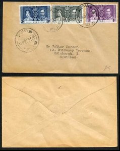 Fiji 1937 Coronation on a Cover