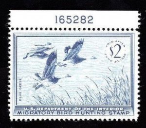 MOMEN: US STAMPS #RW22 PLATE SINGLE DUCK MINT OG NH VF $85 LOT #76817-1