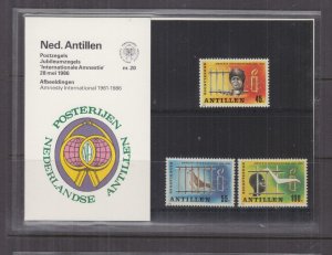 NETHERLANDS ANTILLES, 1986 Amnesty International set of 3, Folder 20