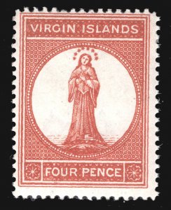 MOMEN: VIRGIN ISLANDS SG #35x 1887-9 WMK REVERSED MINT OG H £300 LOT #66954*