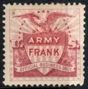 1898 US Cinderella U.S. Army Frank Stamp For Official Use Only (Not Approved)