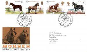 GREAT BRITAIN U.K. OFFICIAL BUREAU FIRST DAY COVER HORSES 1978