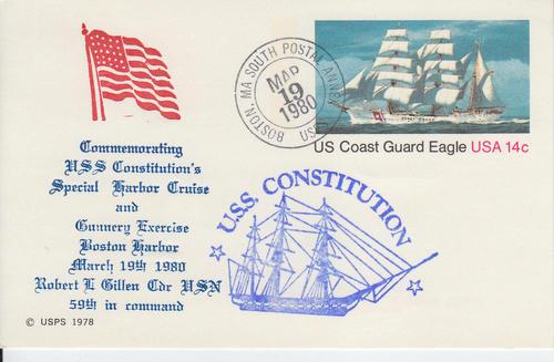 1980 USS Constitution Harbor Cruise Boston MA PC