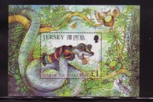 Jersey  Sc 974 2001 Year of the Snake stamp sheet mint NH