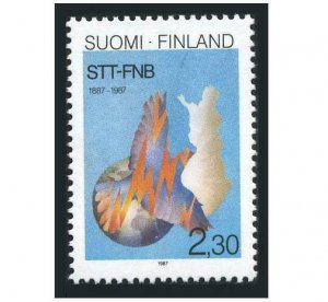 Finland 765, MNH. Michel 1034. Finnish News Agency STT,centenary,1987.Map,globe.