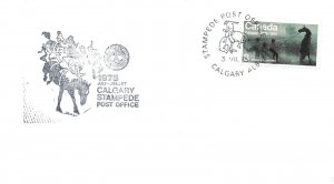 CANADA EVENT CACHET COVER AT CALGARY ALBERTA STAMPEDE POST OFFICE 1975