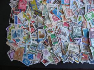 Topical hoard breakup 500 Postal or stamp on stamp. Duplicates, mixed condition.