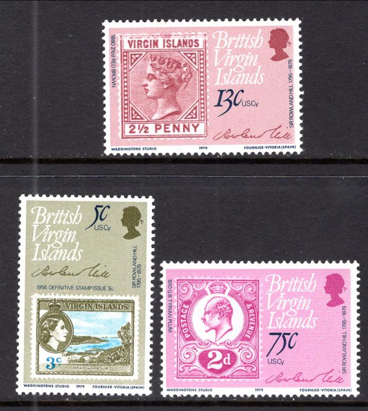 British Virgin Islands 360-362 Stamp on Stamp MNH VF