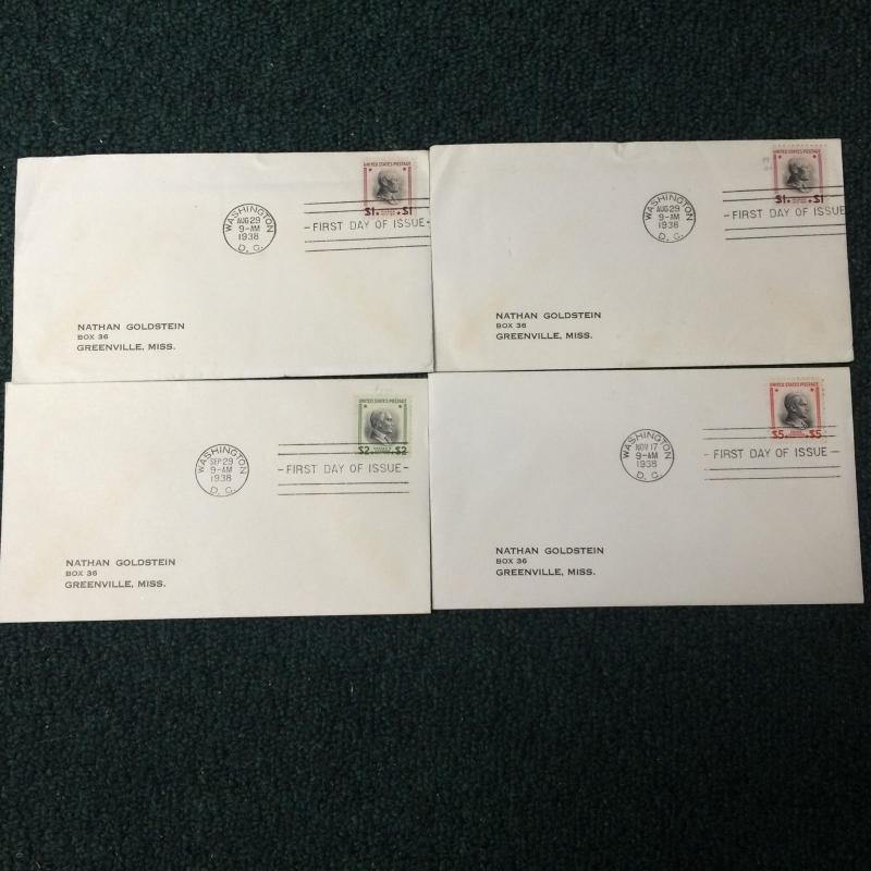 832-834 First Day Covers. Done By Adam Bert. 