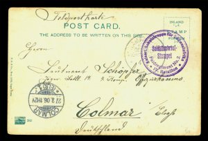 German Colonies SOUTH WEST AFRICA 1906 Soldier's DSWA FIELDPOST card to Colmar