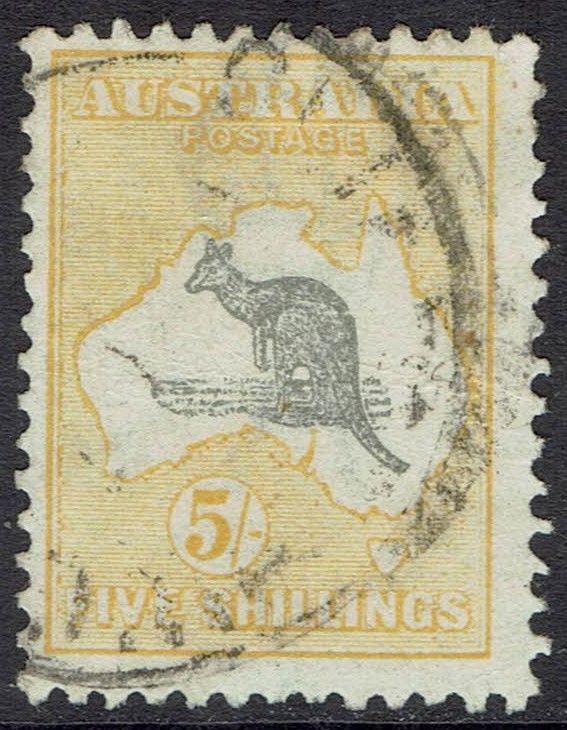 AUSTRALIA 1915 KANGAROO 5/- 3RD WMK USED 