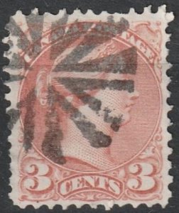 Canada SQ #37a Copper with Fancy Radial Cancel   (1295)