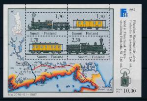 [61233] Finland 1987 Railway Train Eisenbahn Chermin De Fer Souvenir Sheet MNH