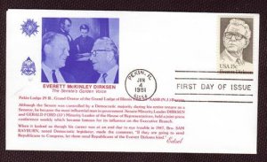 #1874 Dirksen - EDSEL MASONIC  CACHET