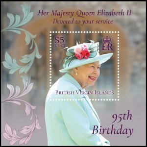 BRITISH VIRGIN ISLANDS BVI 2021 QUEEN ELIZABETH II 95th BIRTHDAY ROYALTY