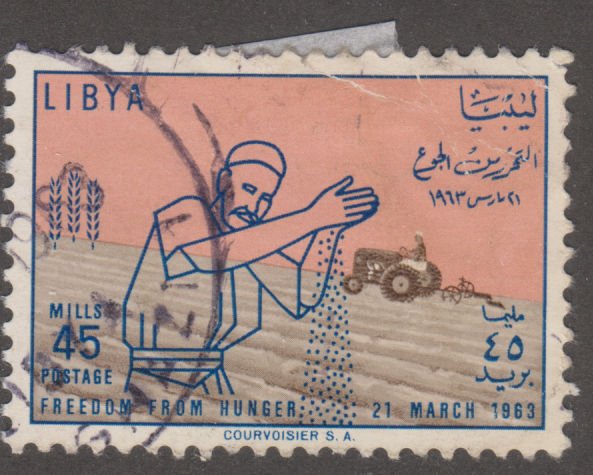 Libya 236 Sower and Tractor 1963