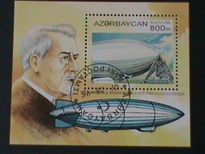 ​AZERBAIJAN-SC#513 1ST HYDROGEN BALLOONS  & AIR SHIP CTO S/S- VF FANCY CANCEL