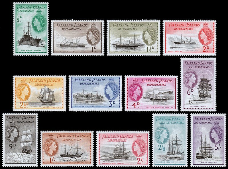 Falkland Islands Dependencies Scott 1L19-1L31 (1954) Mint LH VF M