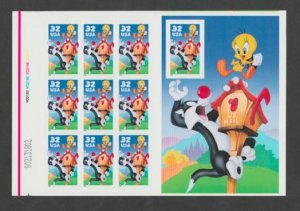 U.S. Scott #3204 Sylvester & Tweety - Looney Tunes - #002131802 - Mint NH Sheet