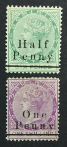 MOMEN: DOMINICA SG #17,19 1886 MINT OG H £35 LOT #226259-5468