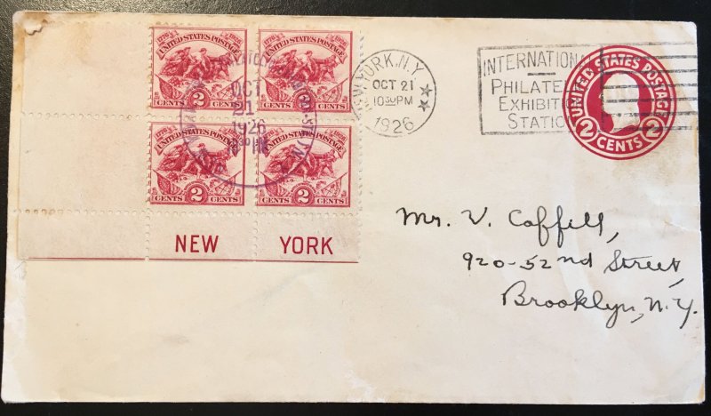 629 block (from 630 sheet) on U429 env., Second IPEX Cancel, Vic's Stamp Stash