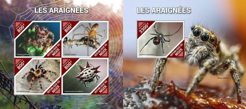 Z08 NIG190415ab NIGER 2019 Spiders MNH ** Postfrisch