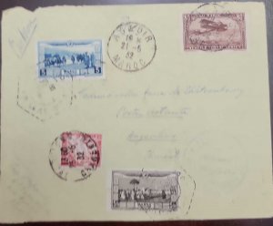 O) 1932 MOROCCO,  AGADIR, AIRPLANE, CIRCULATED COVER, FRONT LETTER, XF