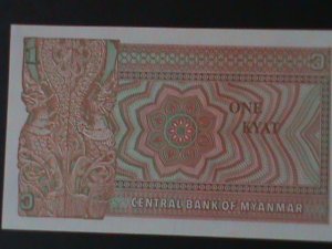 ​BURMA-1972-UNION BANK-$1 KYAT .UNCIR-VF-HARD TO FIND WE SHIP TO WORLDWIDE