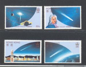 Hong Kong 461 to 464 complete set - mnh Halley's Comet - Elizabeth II