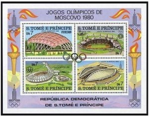 St Thomas & Prince Isls 572 ad sheet,MNH.Michel Bl.43. Olympics Moscow-1980.