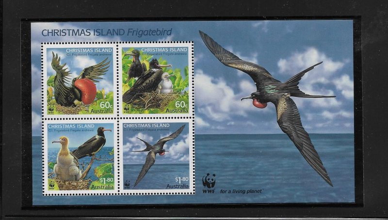 BIRDS - CHRISTMAS ISLAND #488a FRIGATE BIRD WWF  MNH