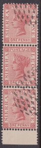 SIERRA LEONE  An old forgery of a classic stamp - strip of 3................x721