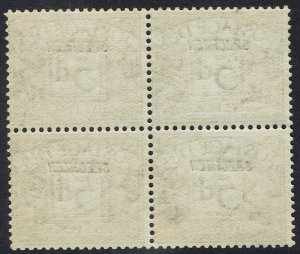 1914 POSTAGE DUE 5D SPECIMEN MNH ** BLOCK WMK SIMPLE CYPHER 