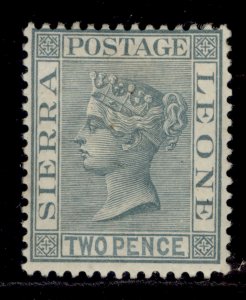 SIERRA LEONE QV SG30, 2d grey, M MINT. Cat £60.