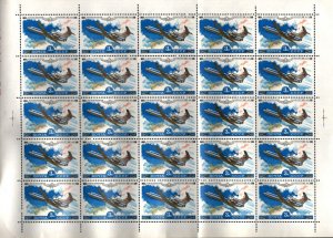 RUSSIA/USSR 1979 AVIATION FULL SHEET OF 25 STAMPS MNH