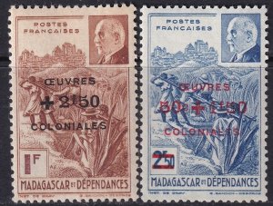 Madagascar 1944 Sc B13-4 set MH*