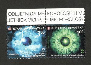 CROATIA-MNH-SET-100 years observatory Zagreb-2003. 