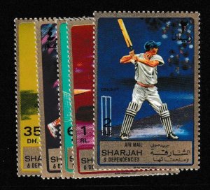 United Arab Emirates Sharjah Set of 5 Cricket MNH (3gbd) 