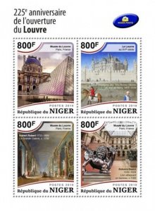 Niger - 2018 Louvre Museum Opening - 4 Stamp Sheet - NIG18520a