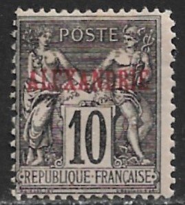 FRANCE OFFICES IN EGYPT 1899-1900 10c ALEXANDRIA Type II Issue Sc 6a MH