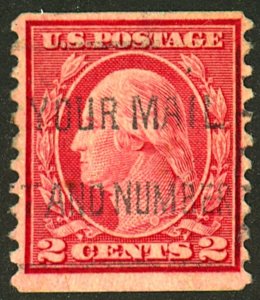 U.S. #492 USED w/Interesting Handstamp Message...ar