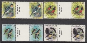 Vanuatu 319-22 Birds gutter pairs mnh