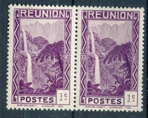 FRENCH COLONIES; REUNION 1933 Pictorial issue MINT MNH 1c. Pair