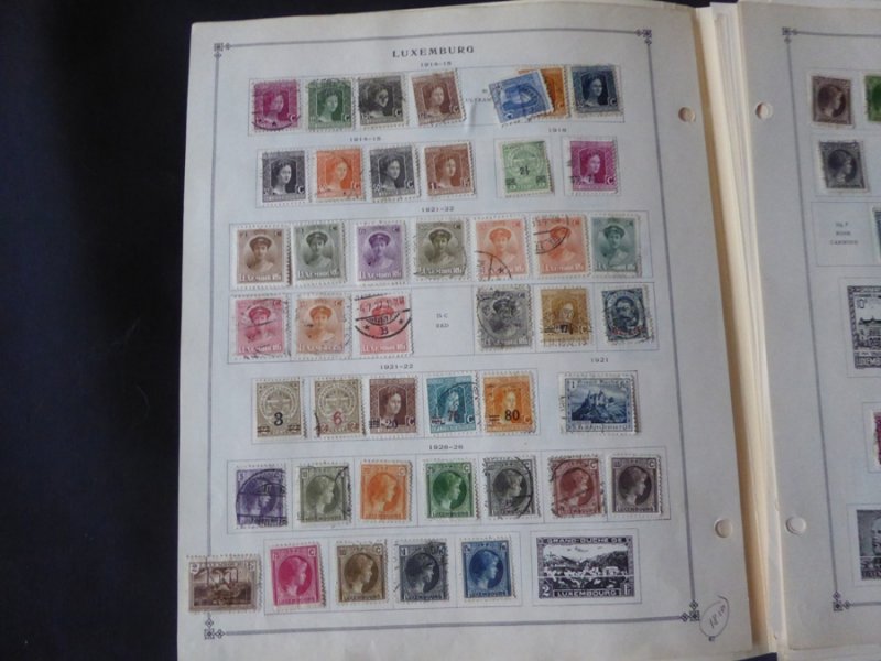 Luxemburg 1874-1966 Stamp Collection on Scott International Stamp Album pages