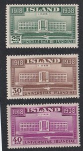 Iceland #  209-211, University of Iceland, Mint NH, 1/2 Cat.
