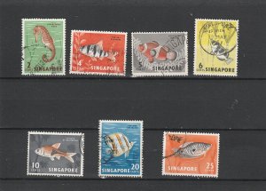 Singapore  Scott#  53-9 Used  (1962 Malayan Fish)