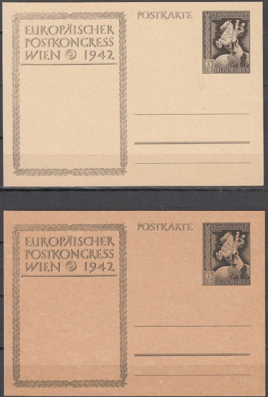 Germany - 1942 UPU unused PC Mi# P294/P294a (2181)