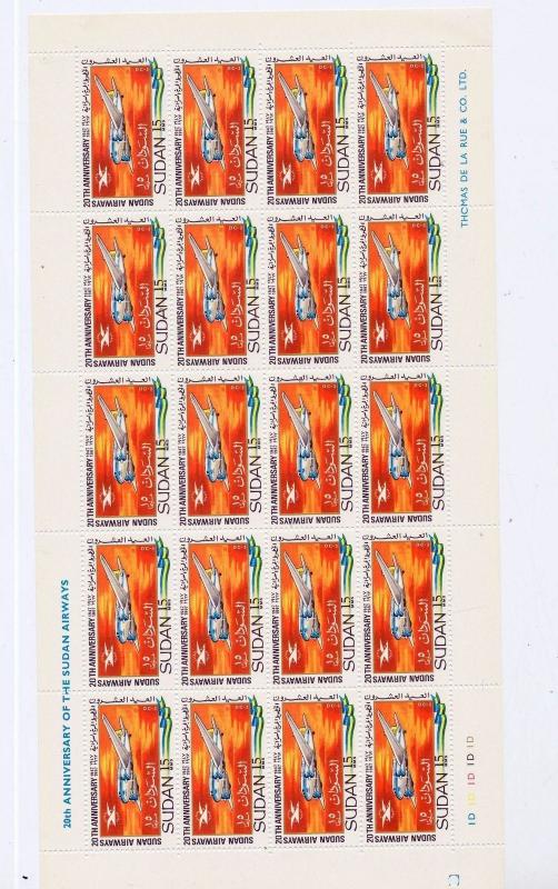 Africa South Sudan 1968 Airways Air Set in Sheets of 20 MNH(80 Stamps) (Ta 92